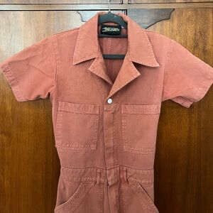 Big Bud Press short sleeve jumpsuit clay red XS